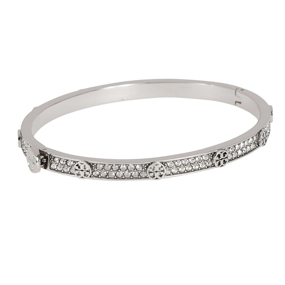 Tory Burch Miller Stud Crystal Bracelet in Silver. Size M - Picture 1 of 7